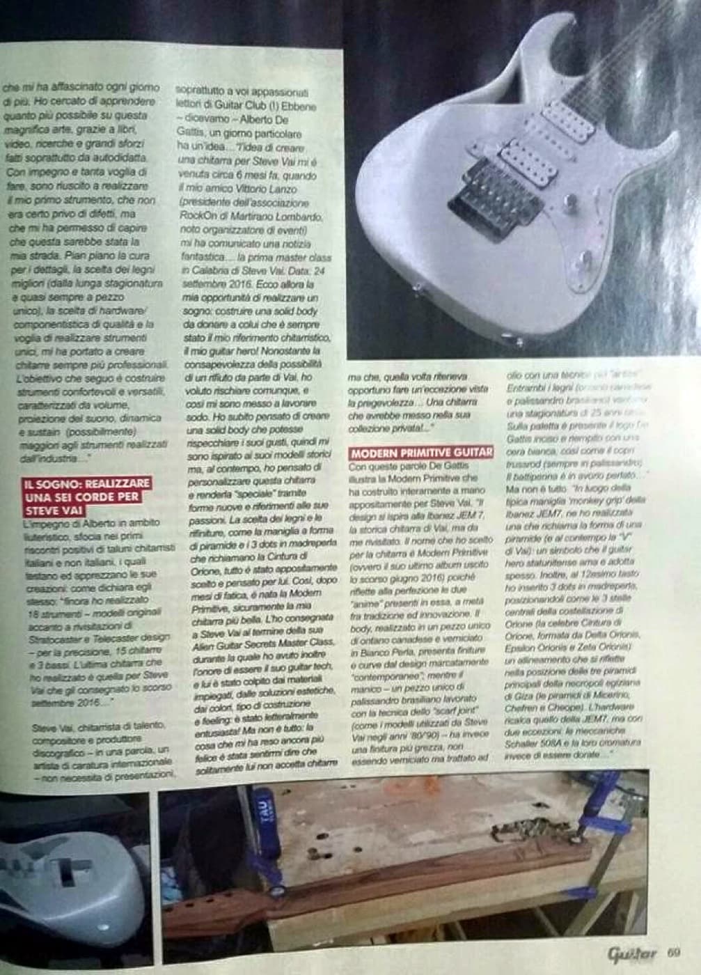 Second page of the feature, with photographs of the build